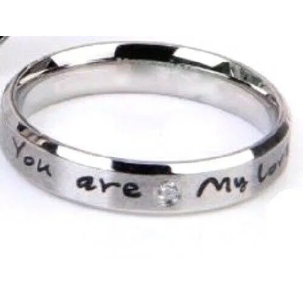 Promise ring stainless steel “you are my love” 5mm